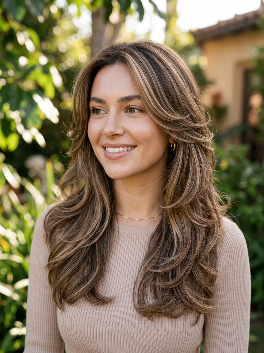 Butterfly Cut mit Highlights - Butterfly Cut